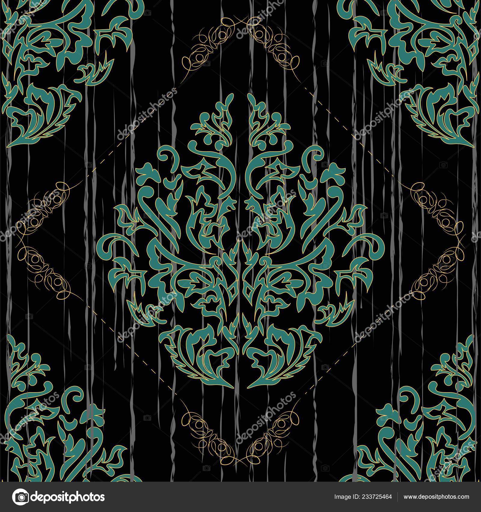 Seamless Floral Damascus Wallpaper Pattern Vector Illustration - Textile , HD Wallpaper & Backgrounds