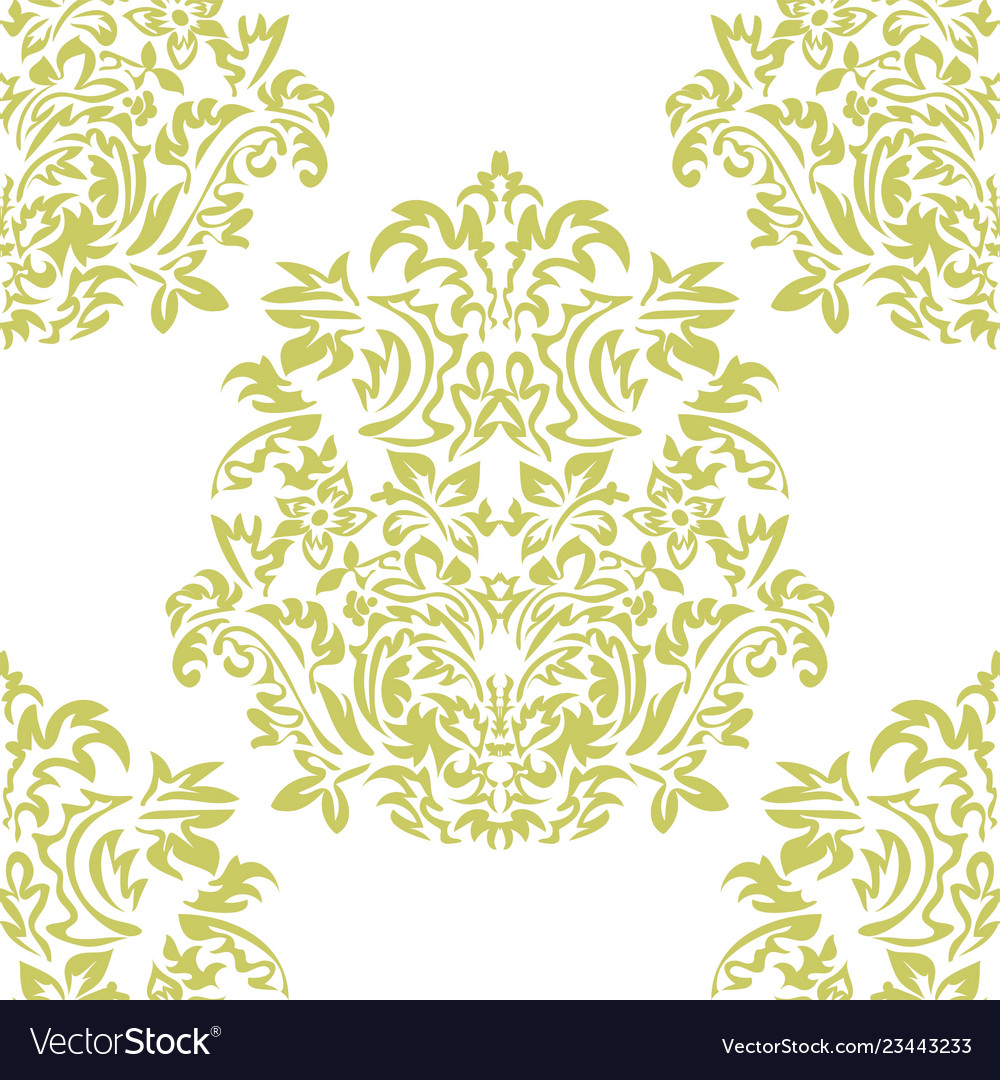 Seamless Floral Damascus Wallpaper Pattern - White And Gold Designs , HD Wallpaper & Backgrounds