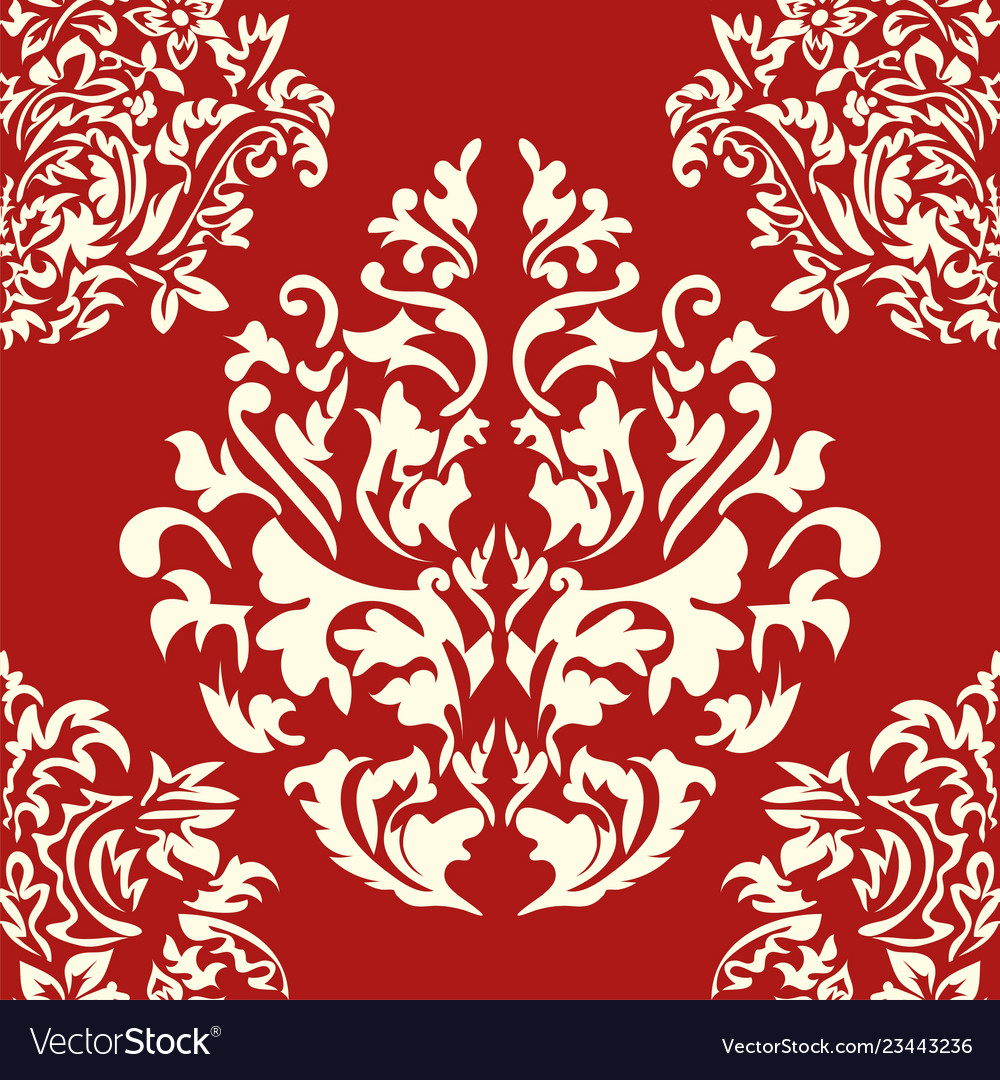 Seamless Floral Damascus Wallpaper Pattern - Vector Graphics , HD Wallpaper & Backgrounds
