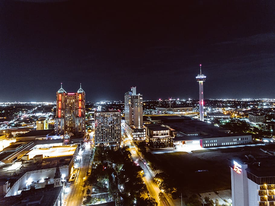 San Antonio, United States, Phantom, City, Cityscape, - San Antonio Night Sky , HD Wallpaper & Backgrounds