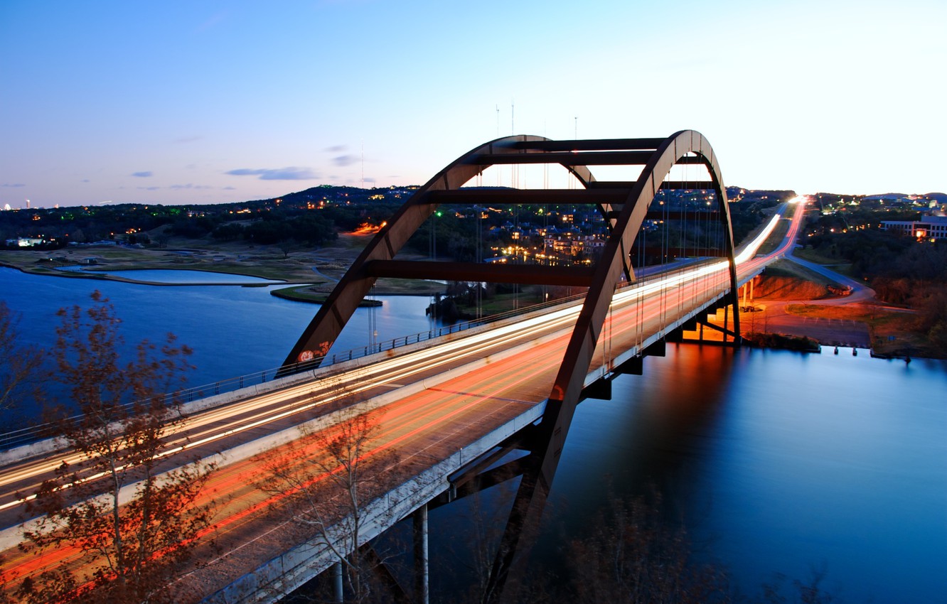 Photo Wallpaper City, The City, Usa, Austin, Texas, - Pennybacker Bridge , HD Wallpaper & Backgrounds