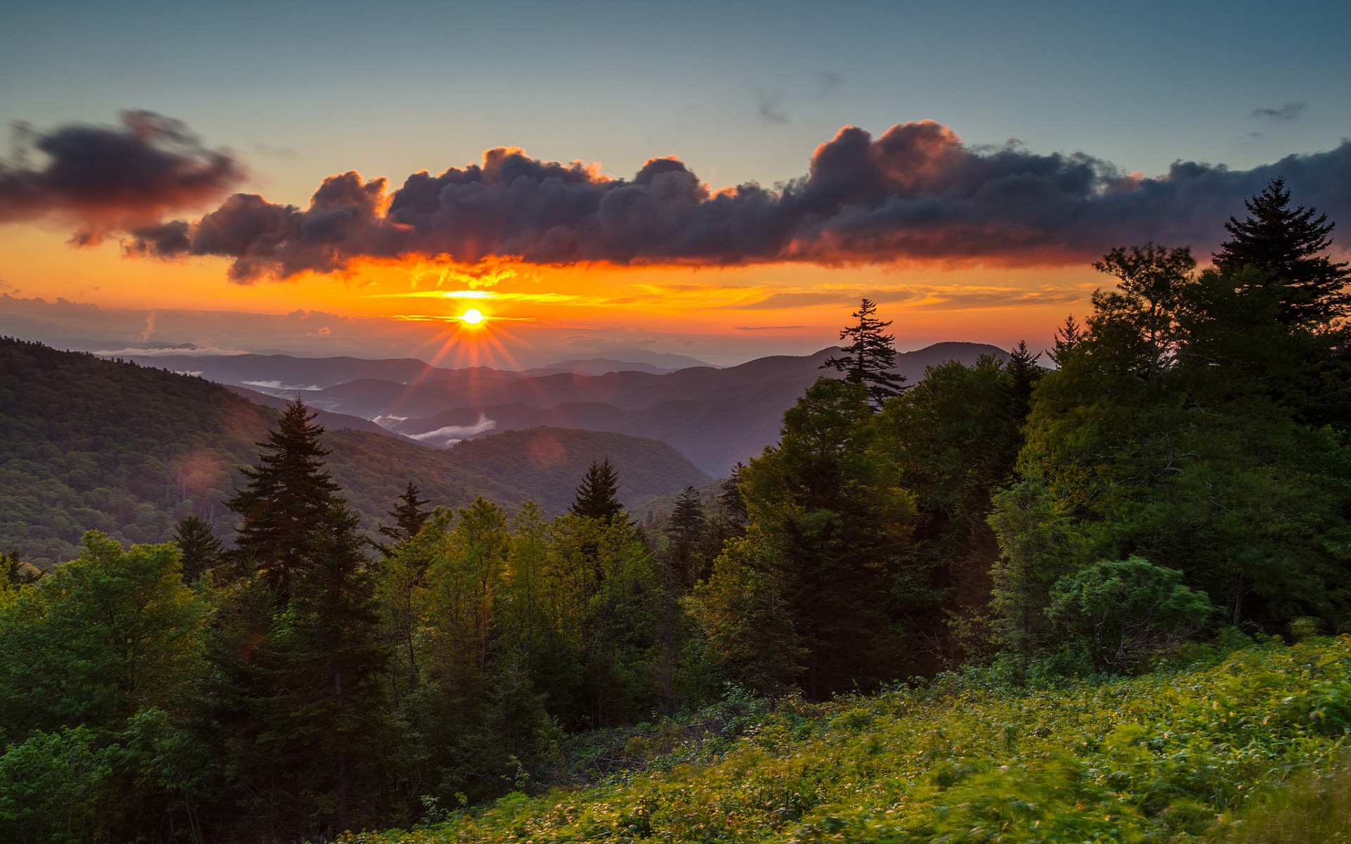 Mitchell Mountain, Evening, Mountain Landscape, Sunset, - North Carolina High Res Mountains , HD Wallpaper & Backgrounds