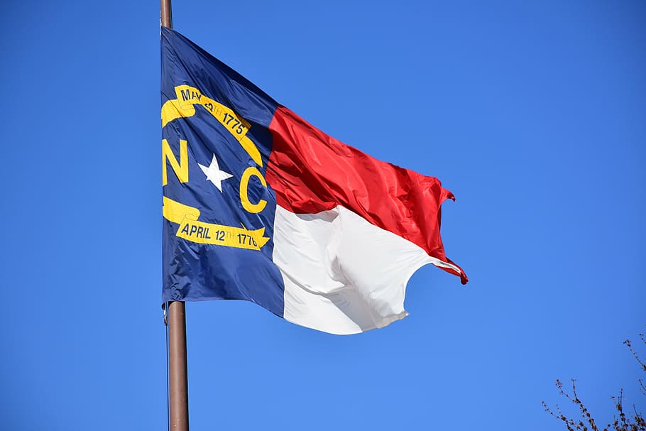 Flag, Nc, North Carolina, State, Symbol, Wind, Blue, , HD Wallpaper & Backgrounds
