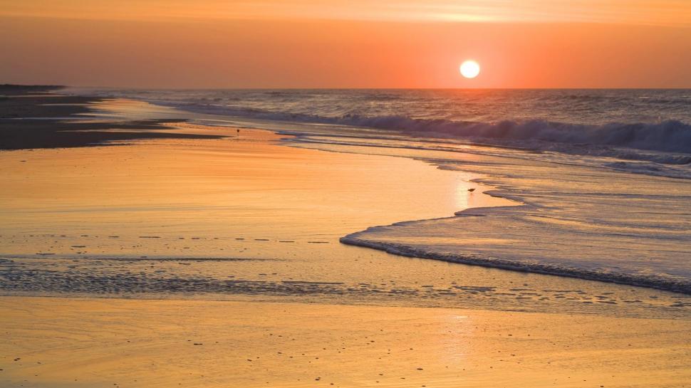 Sunrise On Barrier Isl North Carolina Wallpaper,beach - North Carolina , HD Wallpaper & Backgrounds