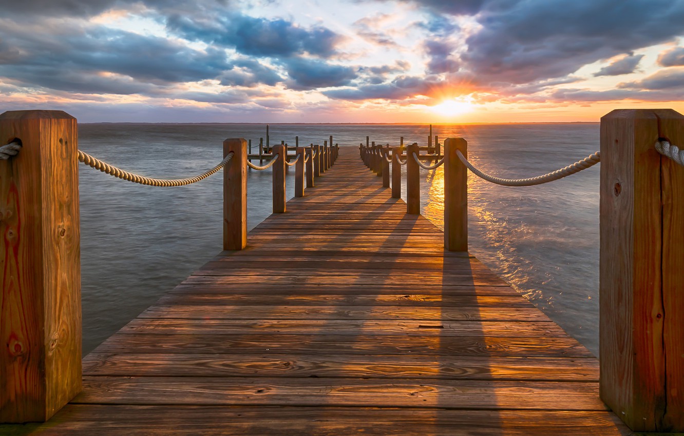 Photo Wallpaper Sunset, The Ocean, Pierce, North Carolina, - Live Wallpaper Outer Banks , HD Wallpaper & Backgrounds