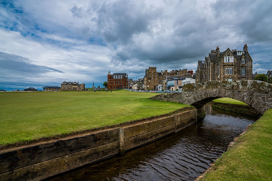St Andrews, Architecture, Travel, Outdoors, Sky, Panoramic, - Old Course At St Andrews , HD Wallpaper & Backgrounds