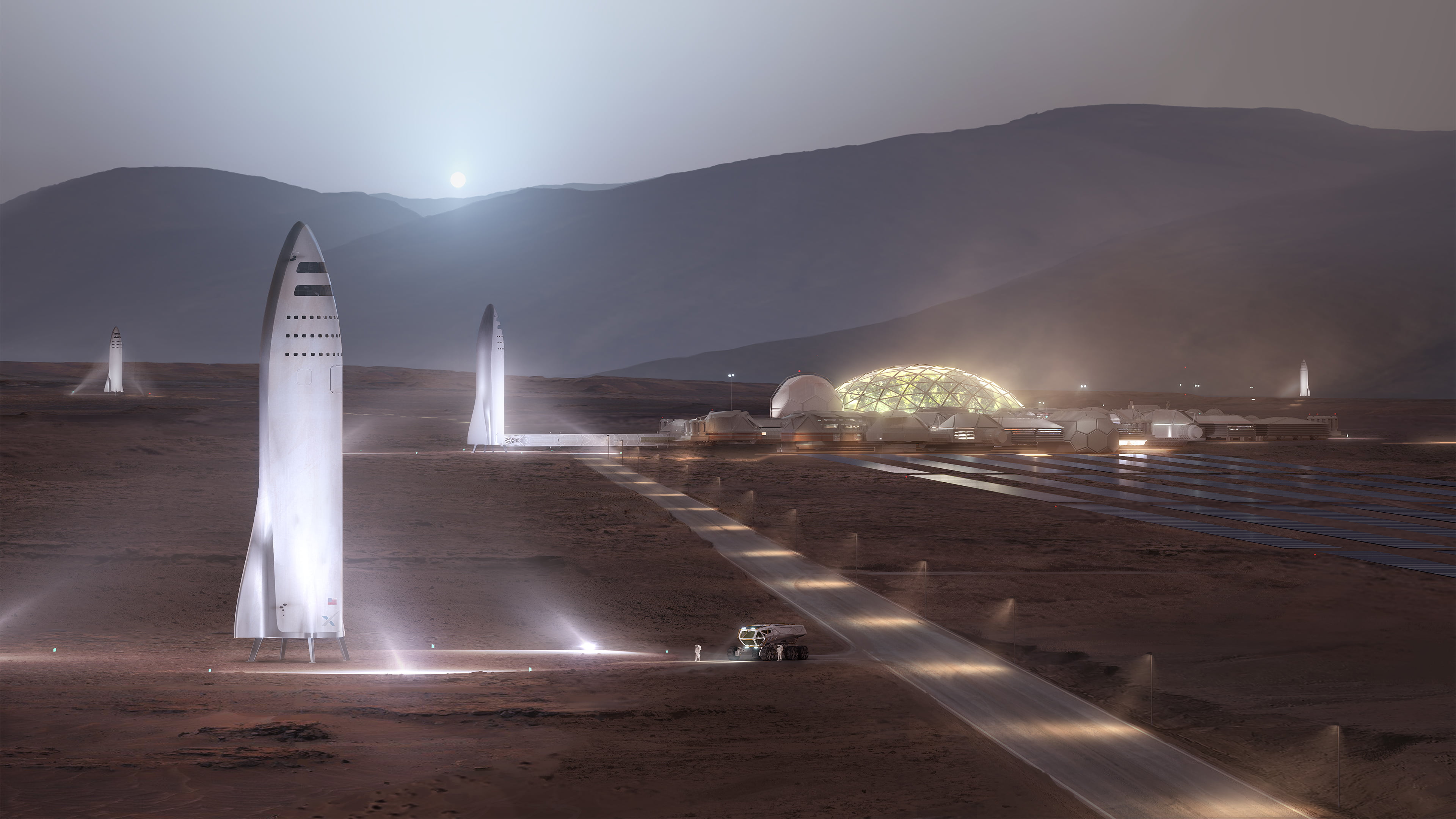 Spacex Starship On Mars , HD Wallpaper & Backgrounds