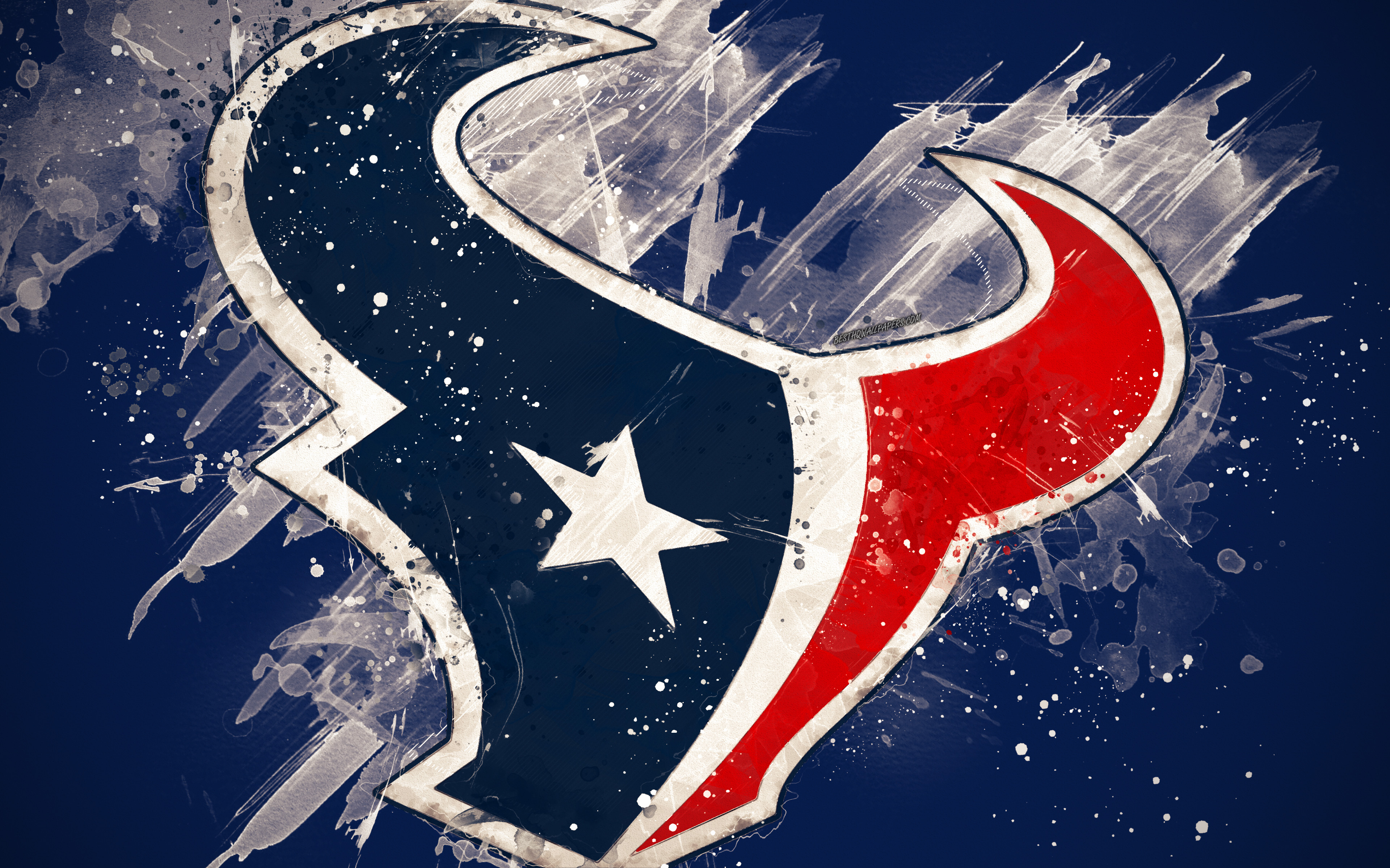 Houston Texans, 4k, Logo, Grunge Art, American Football - Indianapolis Colts Versus Houston Texans , HD Wallpaper & Backgrounds