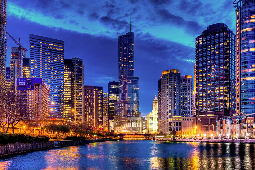 Streeterville Chicago Usa Illinois Trump Tower Wallpaper - Chicago Riverwalk , HD Wallpaper & Backgrounds