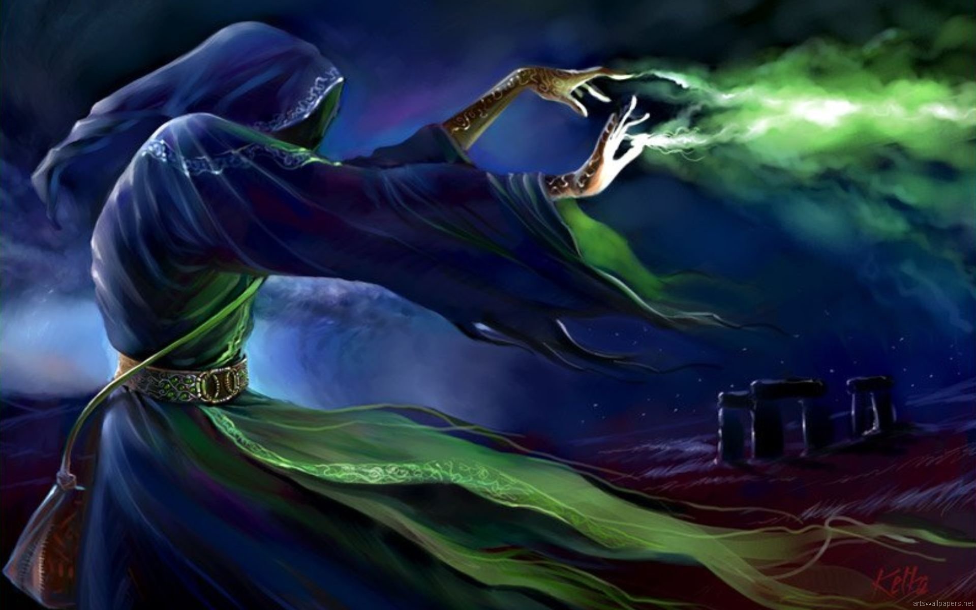 Download Hd Sorcerer Desktop Wallpaper Id - Black Magic Wizard Art , HD Wallpaper & Backgrounds