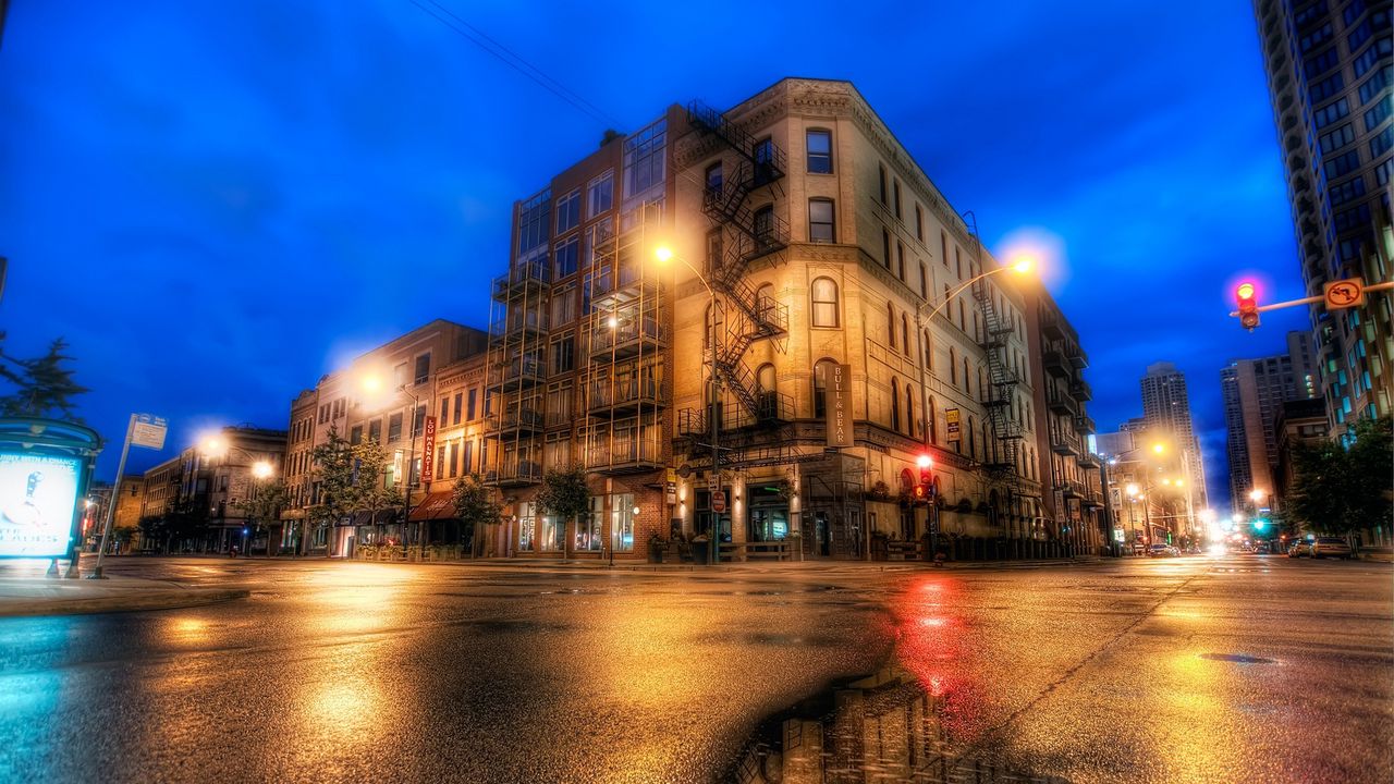 Wallpaper Chicago, Illinois, Street, Evening, Hdr - Hdr High Resolution , HD Wallpaper & Backgrounds
