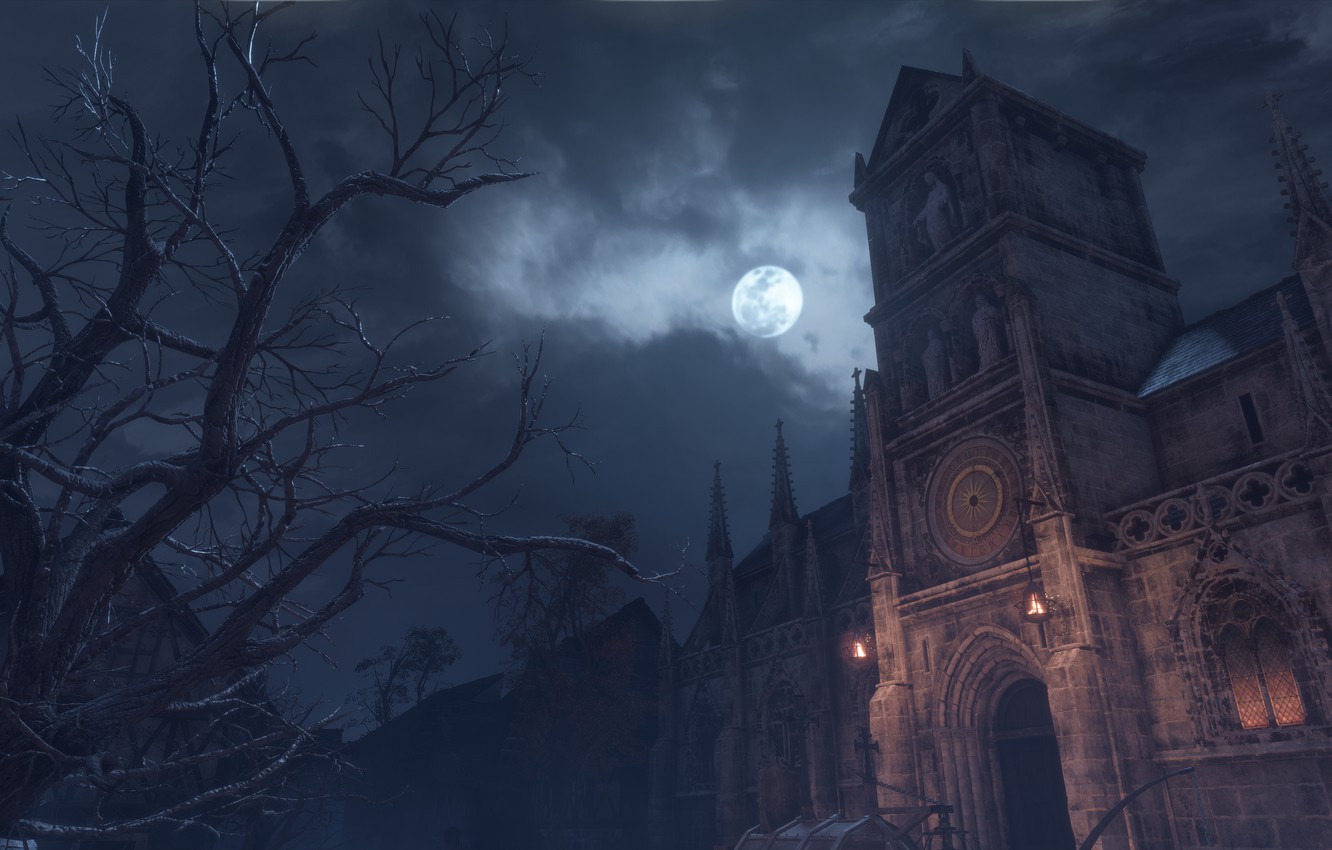 Photo Wallpaper Night, Tree, The Moon, University, - Plague Tale Innocence Find University , HD Wallpaper & Backgrounds