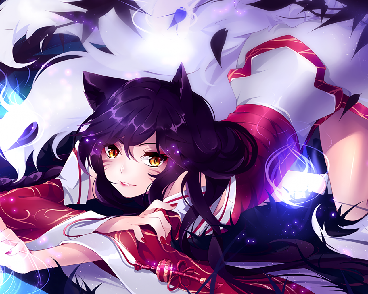 Ahri, Fox Girl, League Of Legends, Anime Style, Animal - Nightcore → Legends Never Die , HD Wallpaper & Backgrounds