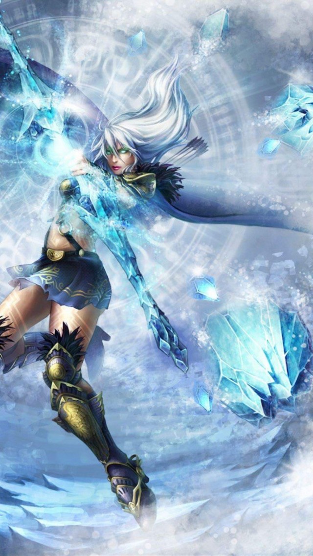 Ice Blue League Of Legends Iphone 5 Wallpaper - League Of Legends Ashe , HD Wallpaper & Backgrounds
