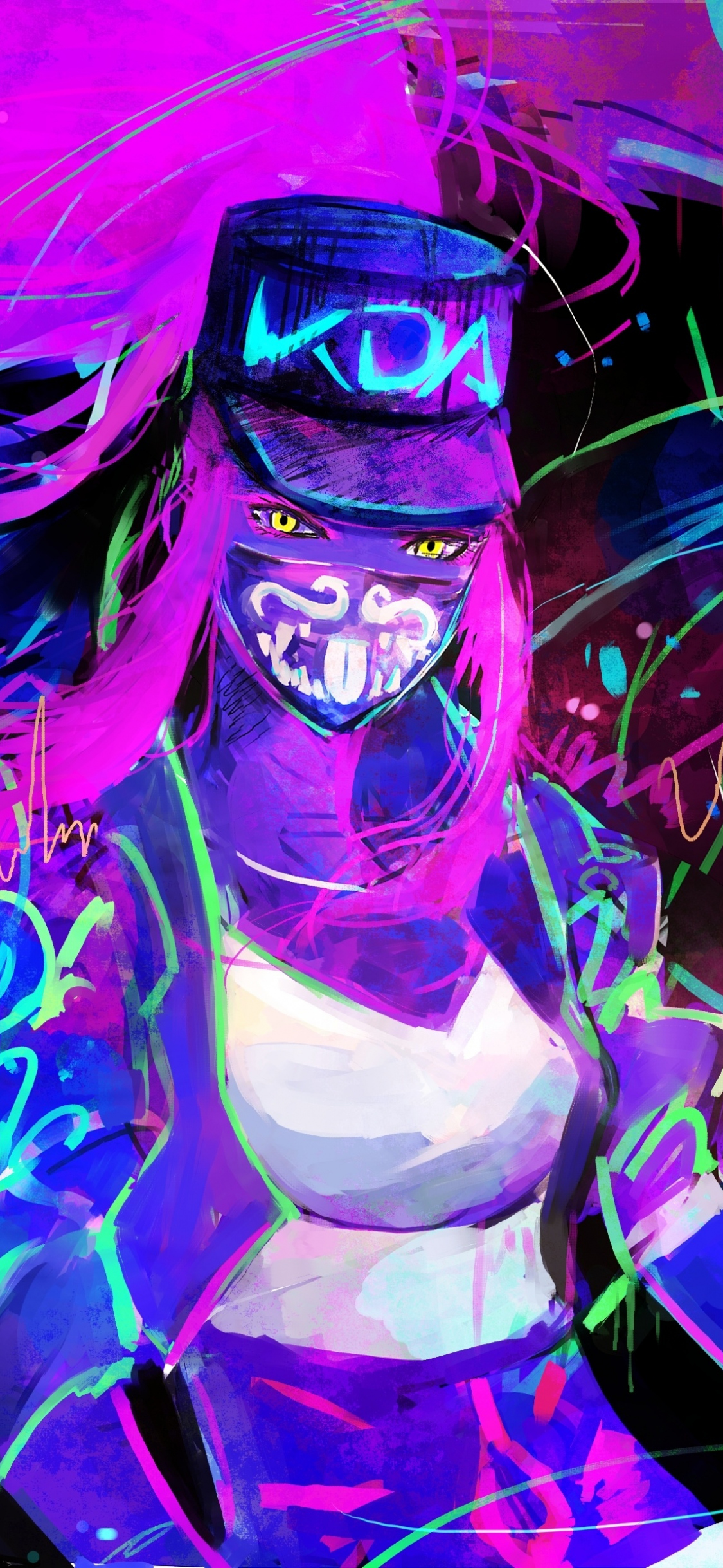 Akali Neon Wallpaper Phone , HD Wallpaper & Backgrounds