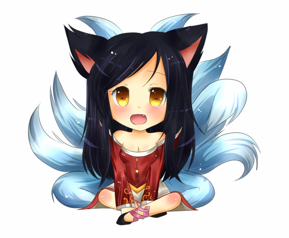 Lol Chibi Ahri - Ahri Chibi Anime Png , HD Wallpaper & Backgrounds