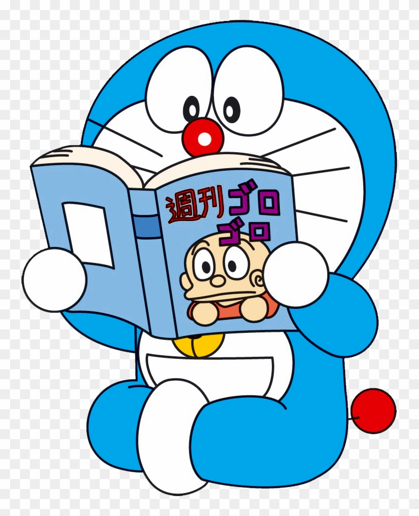 Background Powerpoint Bergerak Lucu - Doraemon Reading Book , HD Wallpaper & Backgrounds