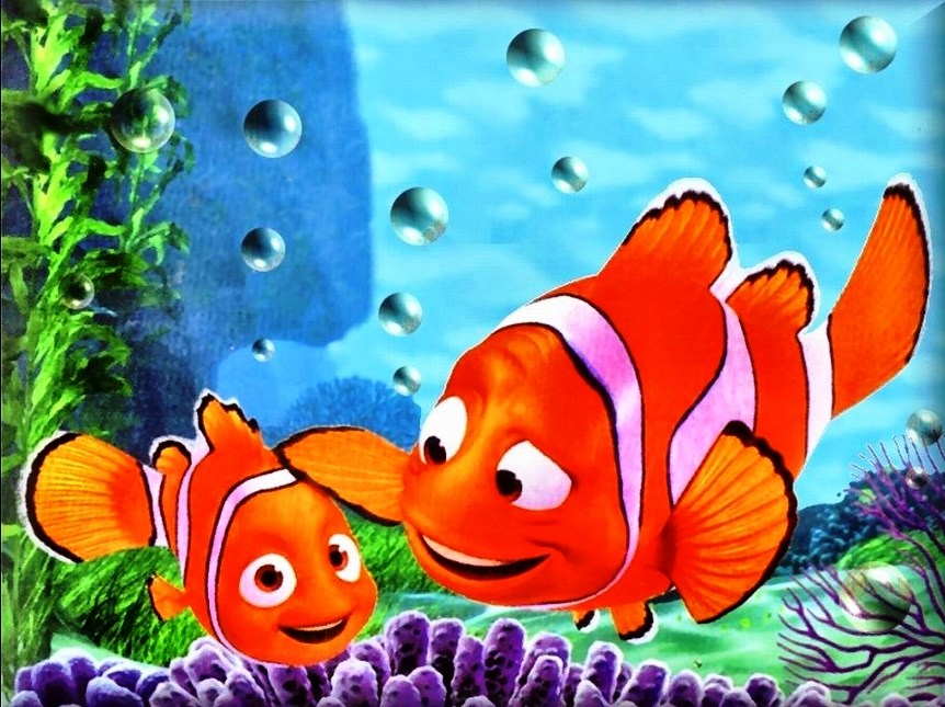 Wallpaper Ikan Nemo - Acrylic Finding Nemo Painting , HD Wallpaper & Backgrounds