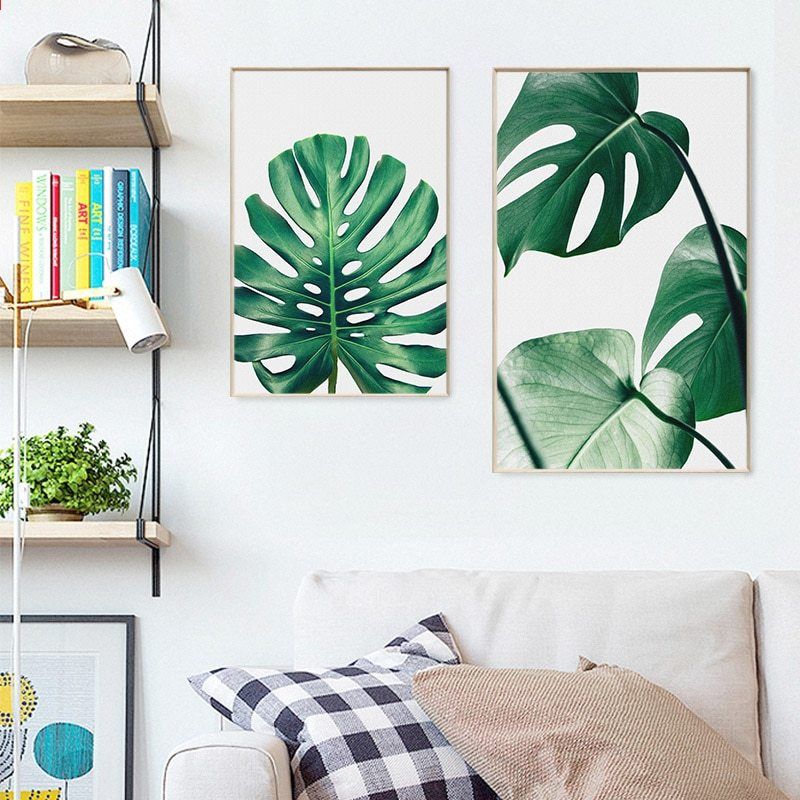 Monstera Leaf Print , HD Wallpaper & Backgrounds