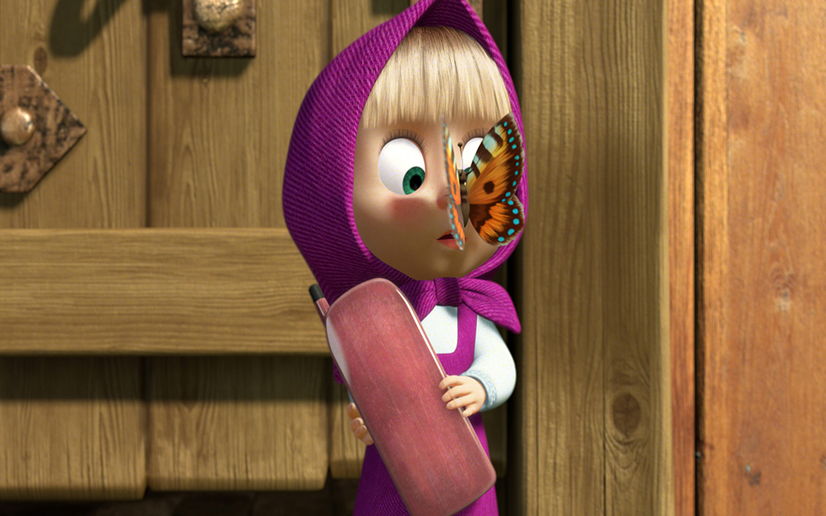 Masha And The Bear Butterfly , HD Wallpaper & Backgrounds