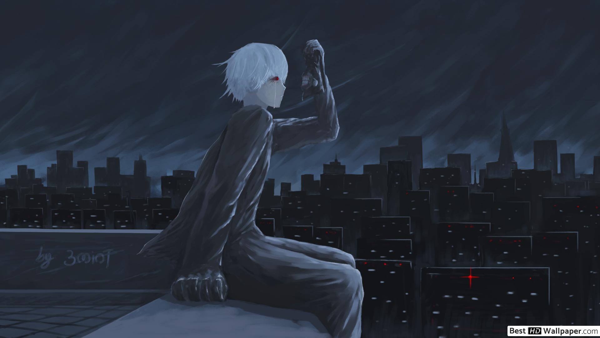 Kaneki On A Building , HD Wallpaper & Backgrounds