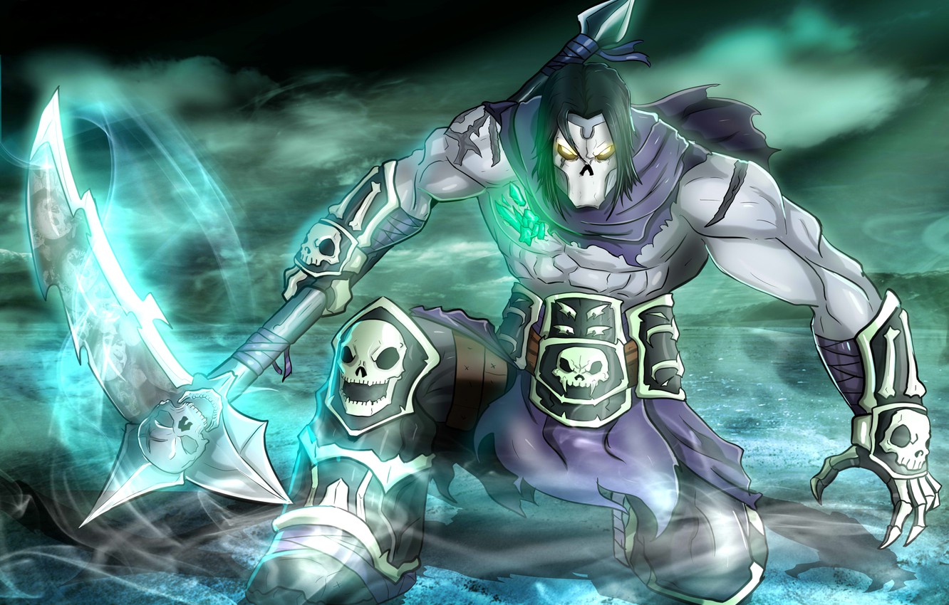 Photo Wallpaper Thq, Darksiders, Death, Scythe, Vigil - Harvester Darksiders 2 Death Scythe , HD Wallpaper & Backgrounds