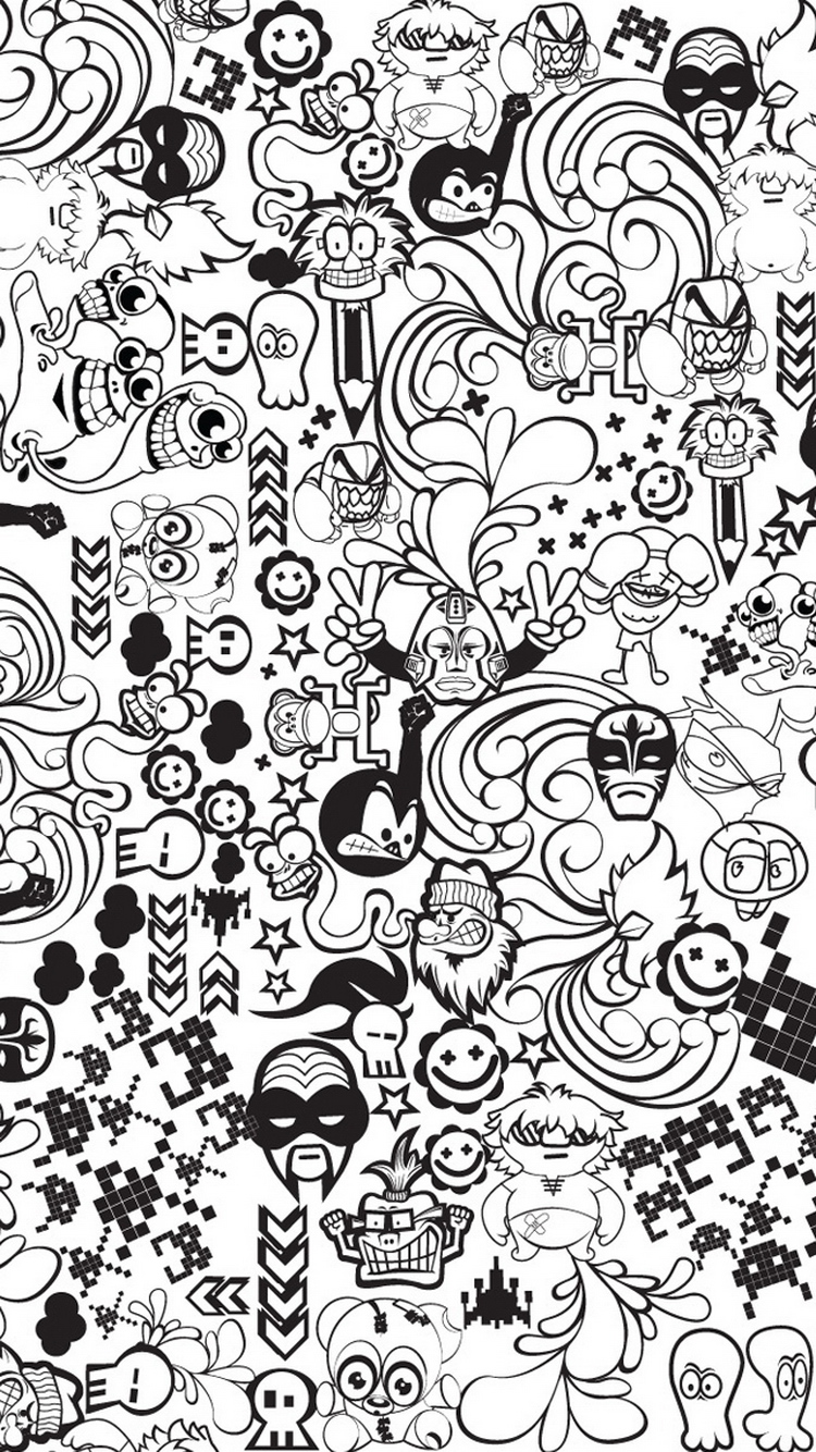 Cartoon Wallpaper Black And White , HD Wallpaper & Backgrounds