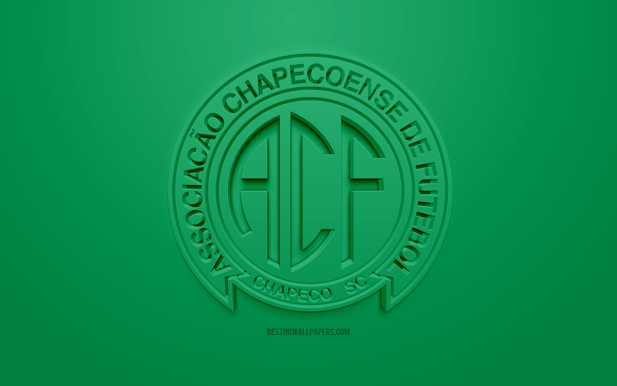 Chapecoense, Creative 3d Logo, Green Background, 3d , HD Wallpaper & Backgrounds