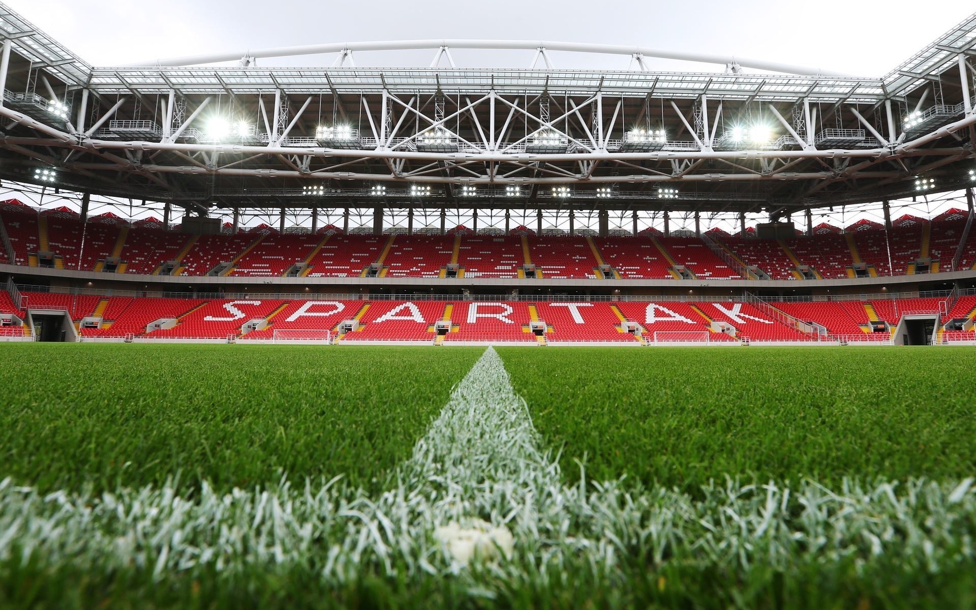 Wallpaper Fc Spartak Stadium, Football Field, Lawn, - Spartak Stadium , HD Wallpaper & Backgrounds