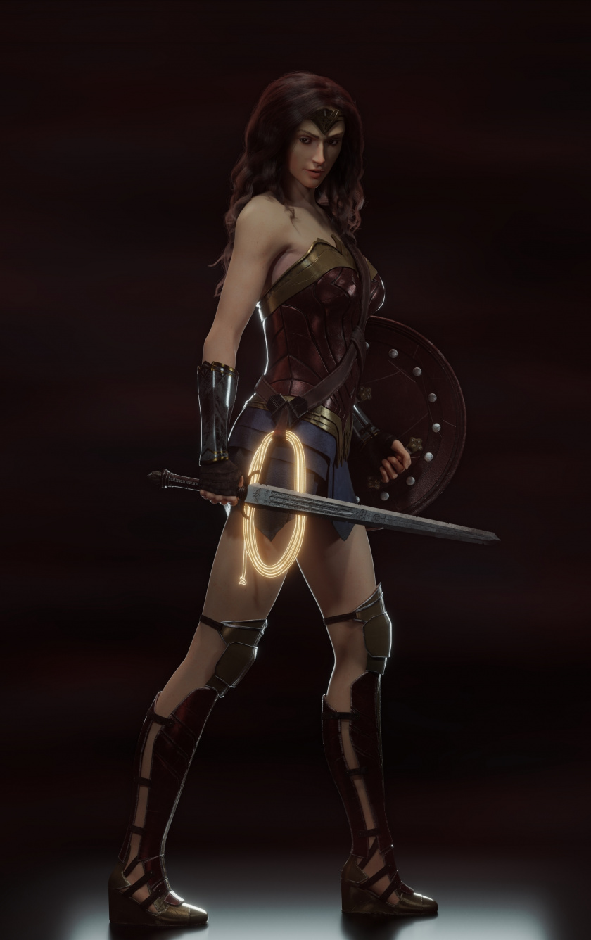 Downaload Warrior, Wonder Woman, Sword And Shield, - Woman Warrior , HD Wallpaper & Backgrounds