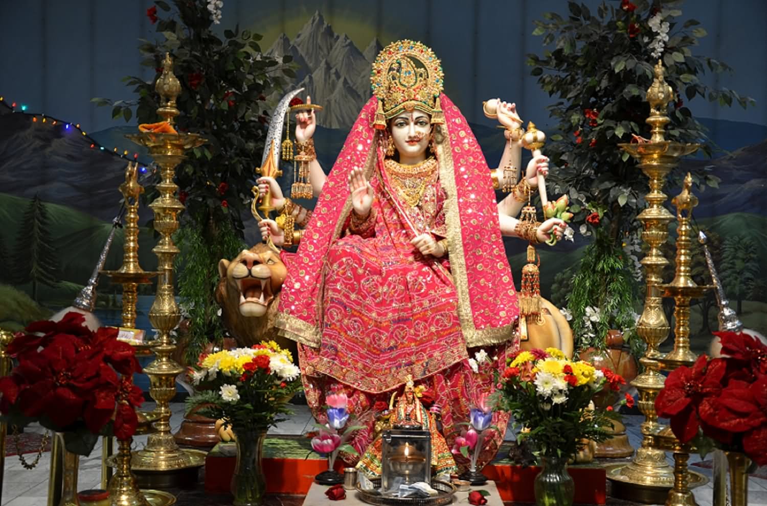 Goddess Vaishno Devi Sculpture - Vaishno Devi Mata Ki , HD Wallpaper & Backgrounds