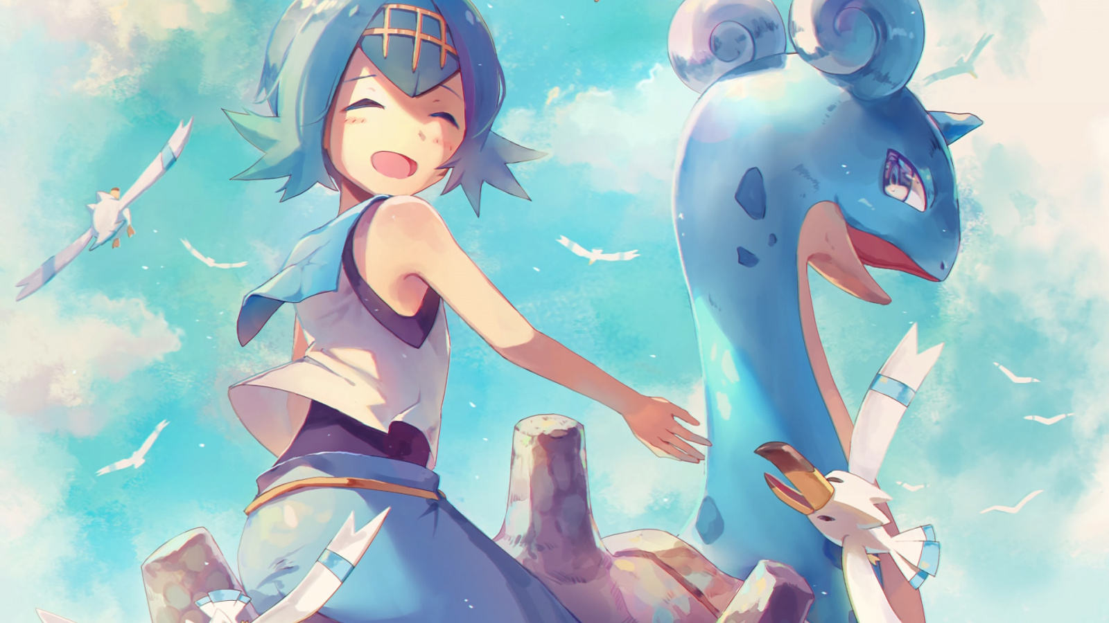 Wallpaper Pokémon Sun And Moon, Video Game, Lillie, - Pokemon Lana Background , HD Wallpaper & Backgrounds