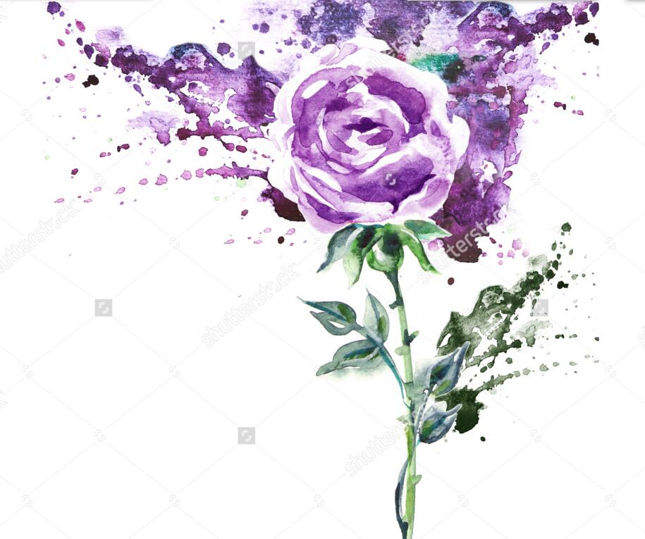 Custom Photo Wallpaper, Hand Painted Purple Rose,wallpaper - Purple Rose Painting Background , HD Wallpaper & Backgrounds