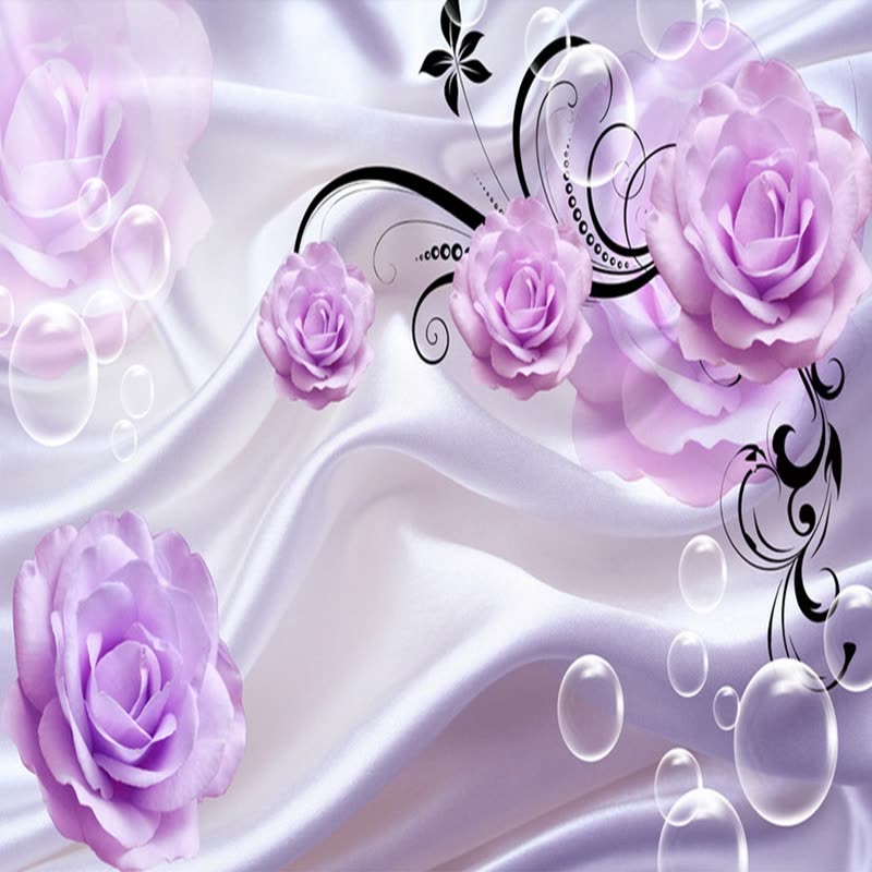 Custom Photo Wallpaper 3d Floral Purple Rose Silk Background - Rose Wallpapers For Mobile Phones , HD Wallpaper & Backgrounds