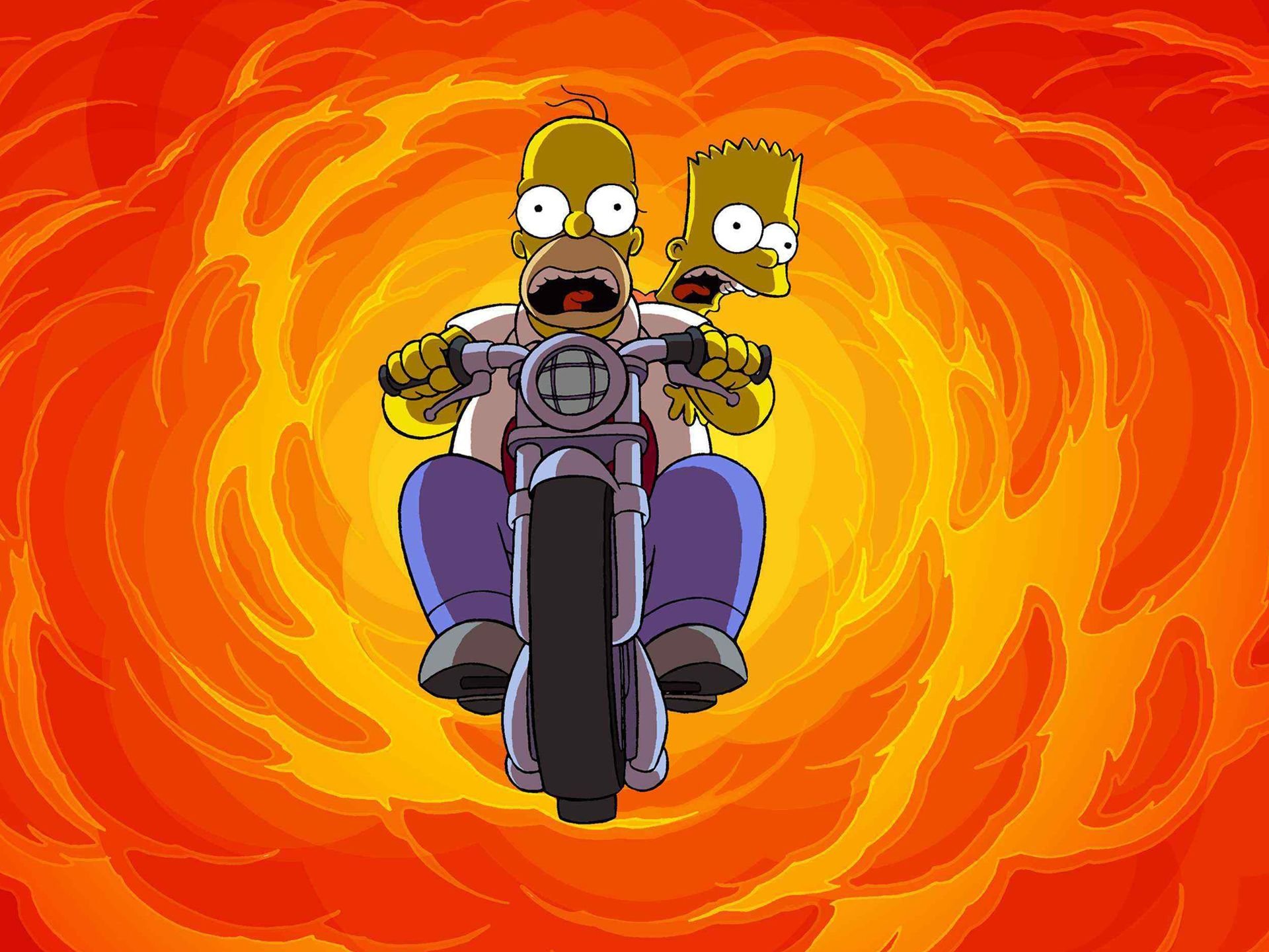 Free The Simpsons High Quality Wallpaper Id - Homer Simpson Motorcycle , HD Wallpaper & Backgrounds