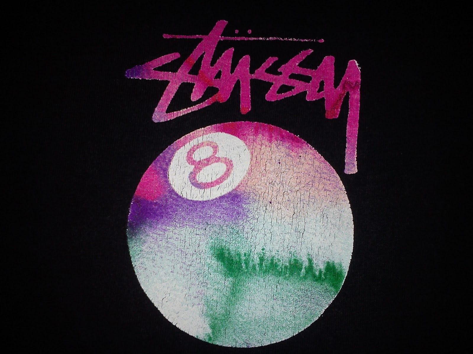 Stussy Tie Dye 8 Ball Crewneck Sweatshirt - Black And Blue Stussy Shirt , HD Wallpaper & Backgrounds