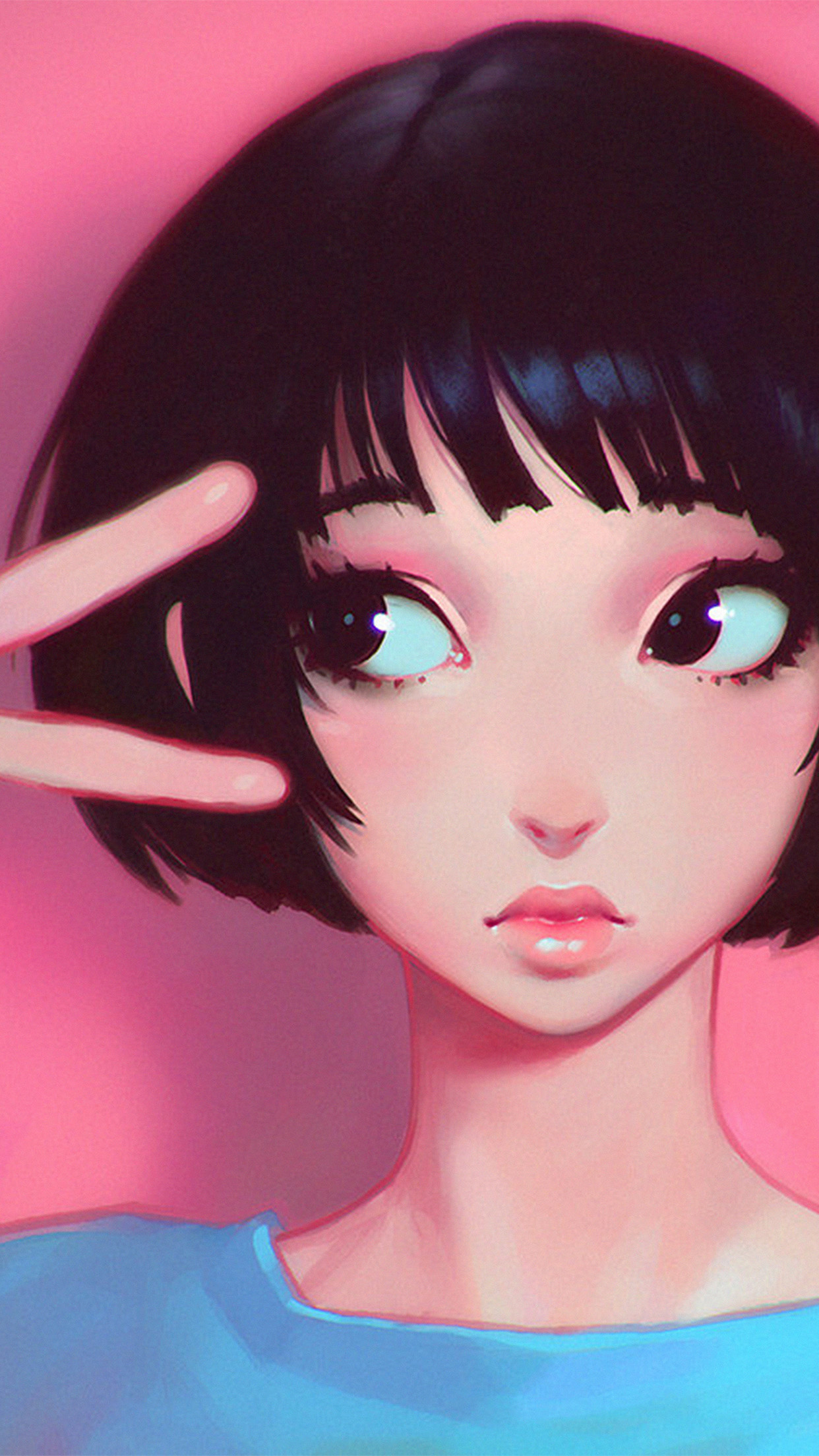 Ay03 Ilya Kuvshinov Pink Girl Illustration Art - Iphone Wallpaper For Girl , HD Wallpaper & Backgrounds