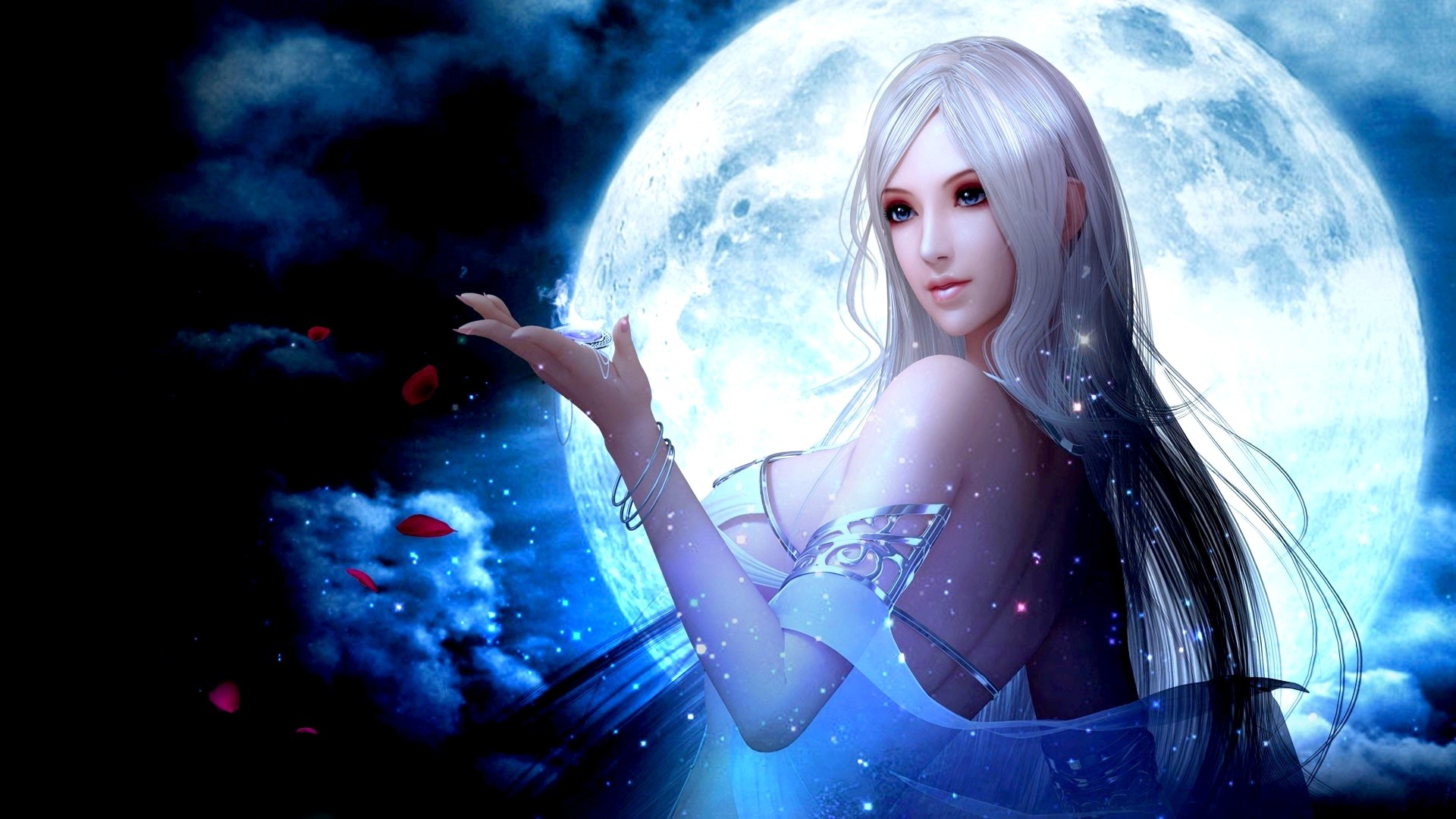 Res - 1920x1280, - Beautiful Moon Girl Fantasy , HD Wallpaper & Backgrounds
