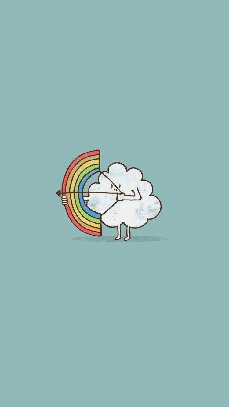 Cute Cloud Rainbow Bow Arrow Iphone 6 Wallpaper Cute - Illustration , HD Wallpaper & Backgrounds