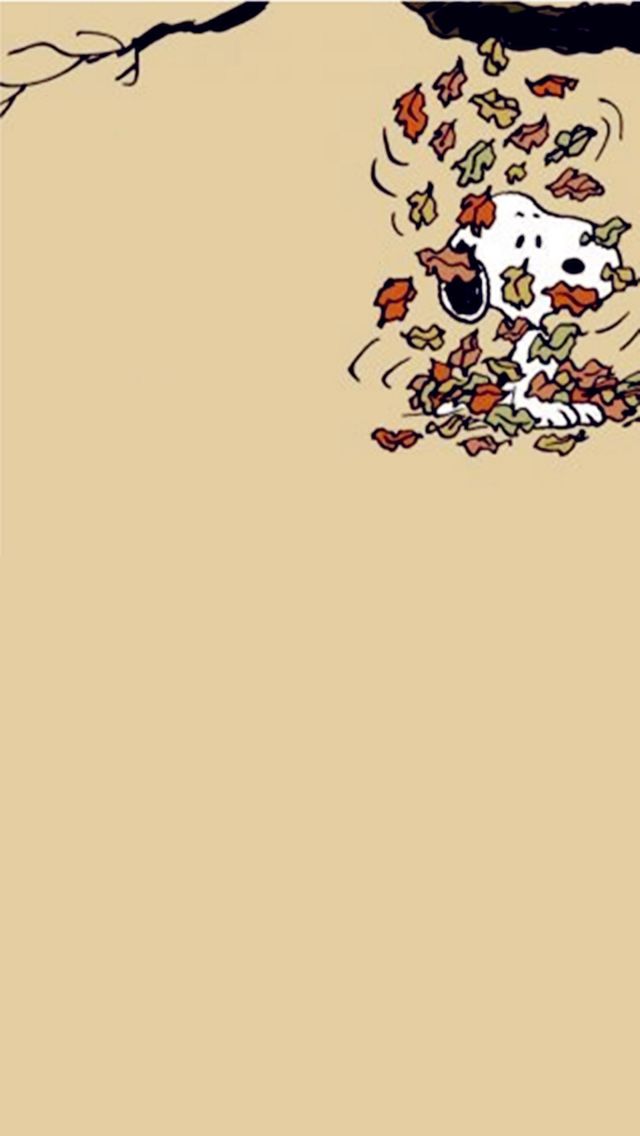 Peanuts Wallpaper For Iphone - Snoopy In The Fall , HD Wallpaper & Backgrounds