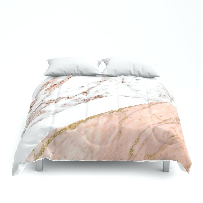 Marble And Rose Gold Marble Rose Gold Blended Comforters - Comforter , HD Wallpaper & Backgrounds