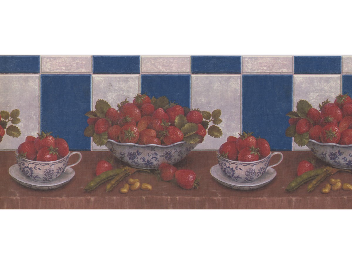 Garden Borders Blue Strawberries Beans Peanuts Wallpaper - Kitchen , HD Wallpaper & Backgrounds