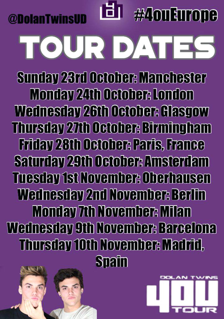 Dolan Twins Tour On Twitter International Dates Ethan - Dolan Twins 4ou Tour Locations , HD Wallpaper & Backgrounds