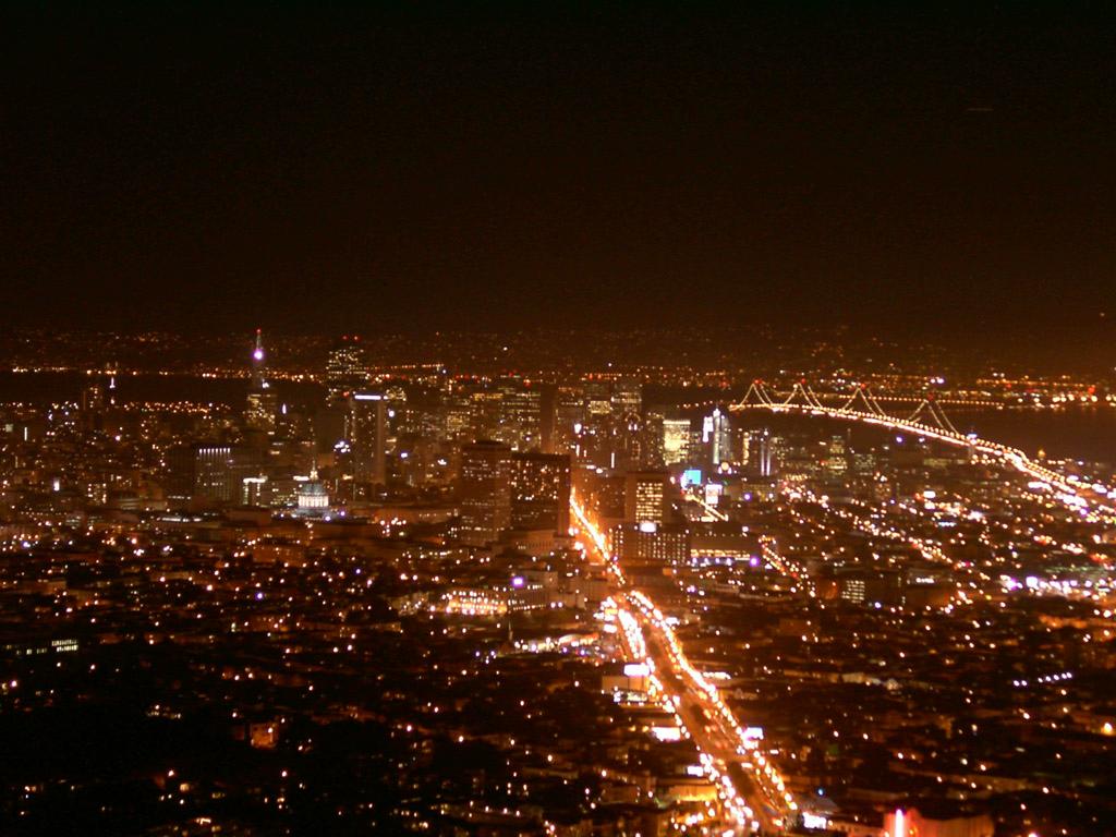 San Francisco Night View From Twin Peaks Wallpaper - Night , HD Wallpaper & Backgrounds