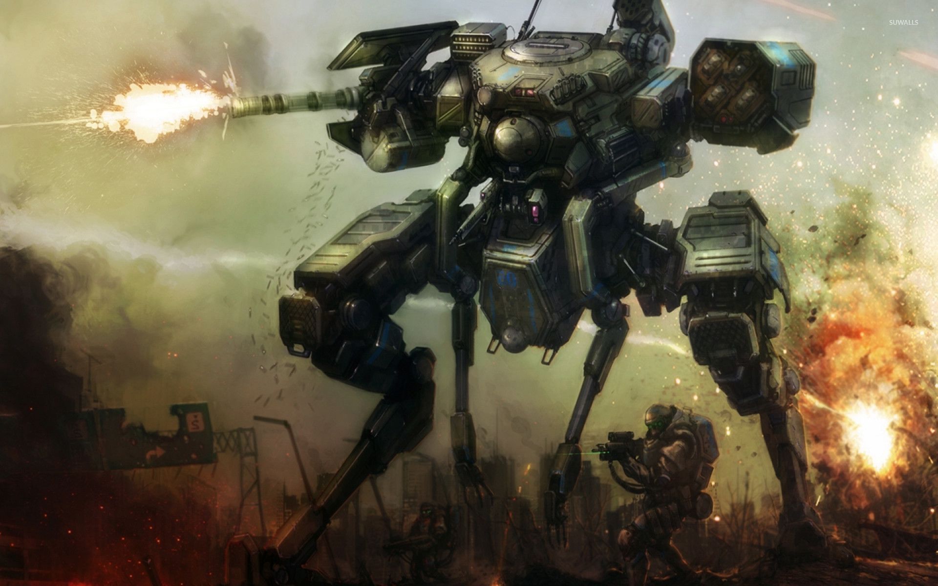 Robot In War Wallpaper - Robot Fantasy , HD Wallpaper & Backgrounds