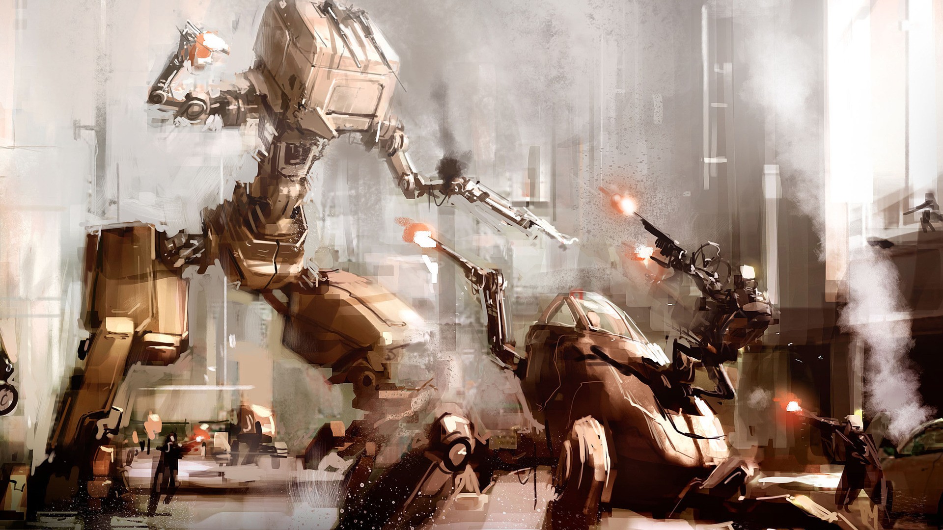 #city, #concept Art, #war, #artwork, #futuristic, #fantasy - Mech Robots Concept Art , HD Wallpaper & Backgrounds