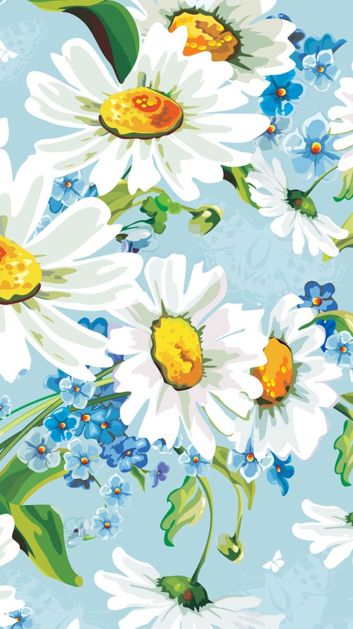 Background, Floral, Floral Wallpaper, Flowers, Phone - Iphone Wallpaper Drawing Flower , HD Wallpaper & Backgrounds