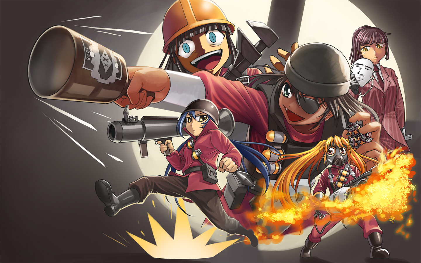 View Fullsize Team Fortress 2 Image - Team Fortress 2 Anime Girls , HD Wallpaper & Backgrounds