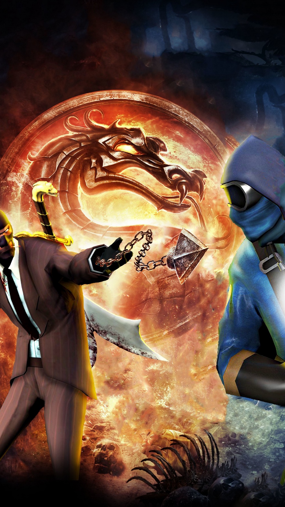 Wallpaper Spy, Pyro, Team Fortress 2, Mortal Kombat, - Spy Team Fortress 2 Hd , HD Wallpaper & Backgrounds