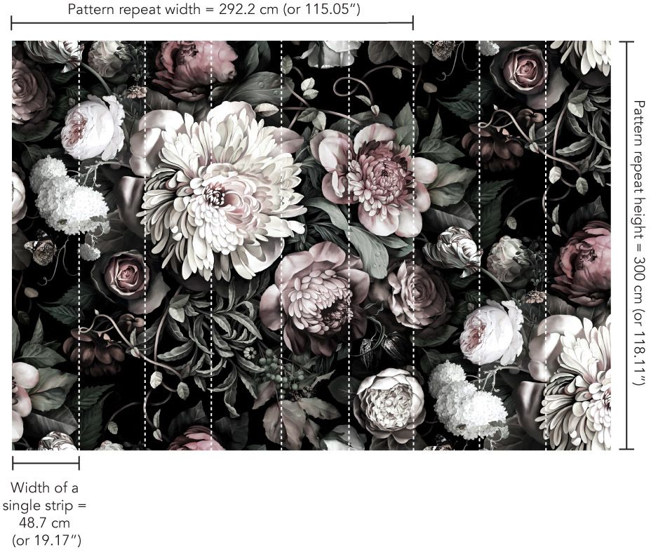 Dark Floral Ii Black Desaturated Wallpaper - Dark Floral Ii Black Saturated , HD Wallpaper & Backgrounds
